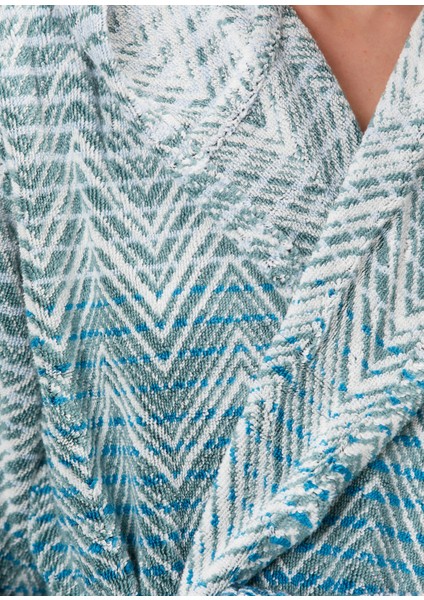 Mavi Zikzak Desenli Bornoz indirimleri