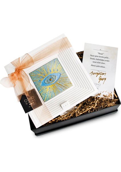 Box Nazar Dekoratif Sanatsal Tablo ve Özel Not Hediye Seti