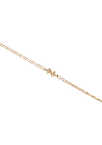 Taşlı Harf Detaylı Kadın Altın Bileklik fiyatları