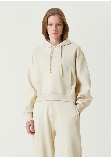Bej Kapüşonlu Sweatshirt