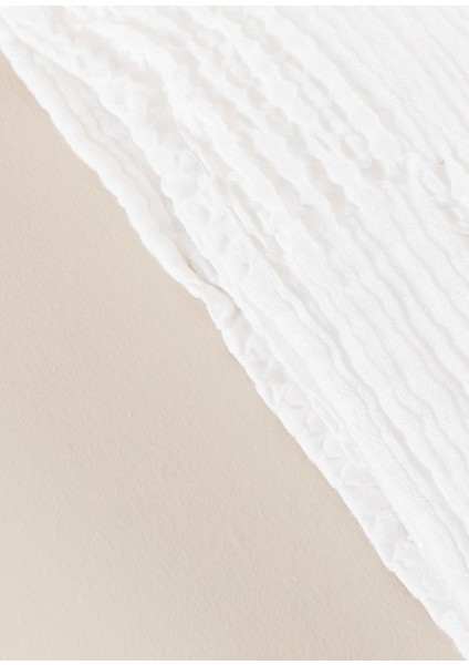 Oliver Beyaz Mavi Pamuklu Koltuk Şalı fırsatları