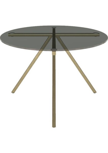 Ray 60 Bronz Cam Tablalı Metal Yuvarlak Yan Sehpa