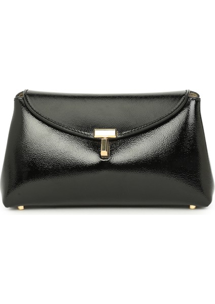 Mini Siyah Kadın Deri El Portföyü