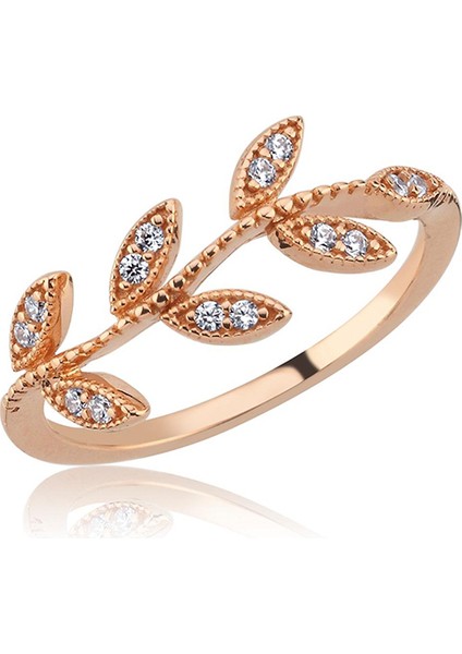 Flora 14 Ayar Rose Altın Kadın Yüzük