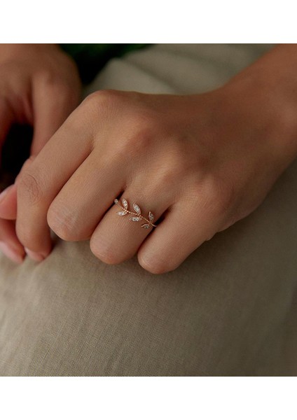 Flora 14 Ayar Rose Altın Kadın Yüzük modelleri