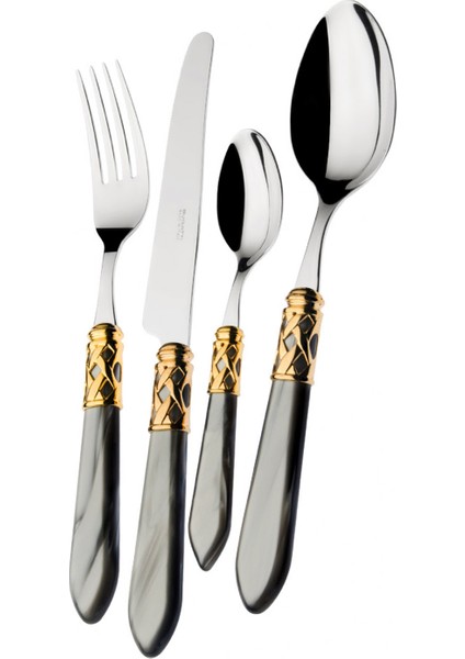 Aladdin Gri Gold Paslanmaz Çelik 75 Parça Çatal Kaşık Bıçak Seti fiyatları