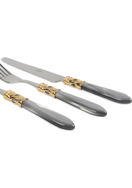 Aladdin Gri Gold Paslanmaz Çelik 75 Parça Çatal Kaşık Bıçak Seti modelleri