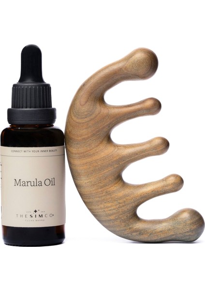 Marula Yağı ve Sedir Ağacı Tarak Sağlıklı Saç Derisi Seti