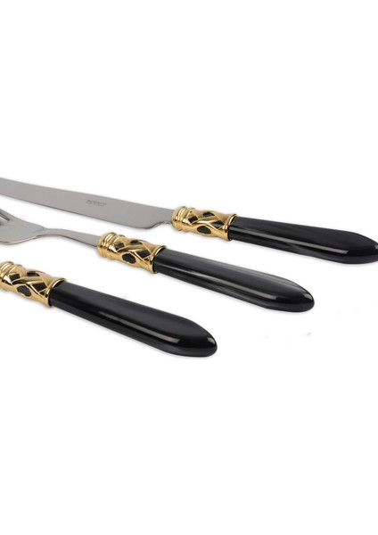 Aladdin Siyah Gold Paslanmaz Çelik 75 Parça Çatal Kaşık Bıçak Seti modelleri