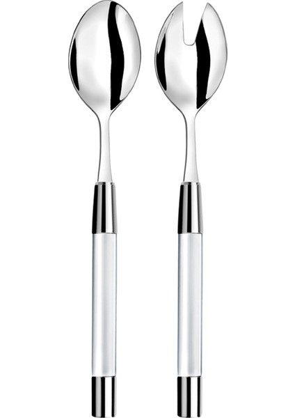 Zoe Şeffaf Gümüş Çelik 2'li Salata Servisi