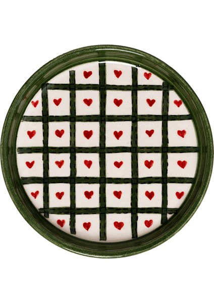 Xmas Hearts Handmade Seramik Mini Tabak