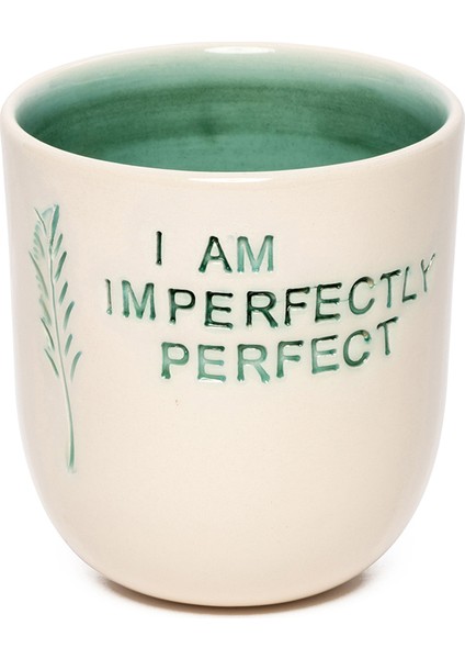 I Am Imperfectly Perfect Turkuaz Mood El Yapımı Seramik Kupa fiyatları