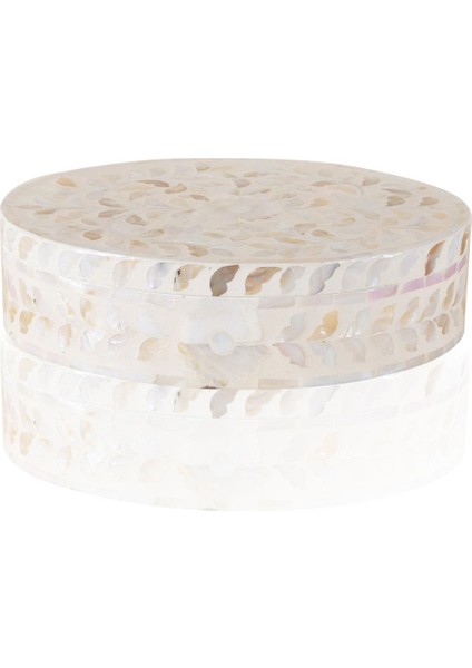 Sedef Seramik Yuvarlak Dekoratif Kutu 30 x 23 cm