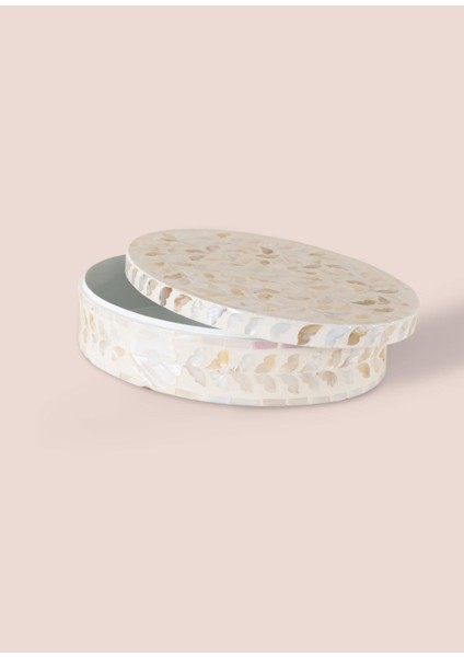 Sedef Seramik Yuvarlak Dekoratif Kutu 30 x 23 cm modelleri