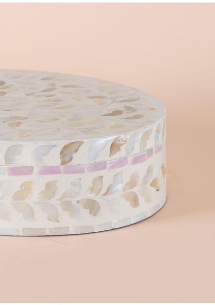 Sedef Seramik Yuvarlak Dekoratif Kutu 30 x 23 cm fırsatları