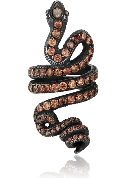Corallus Yılan Formlu Kadın Gümüş Yüzük