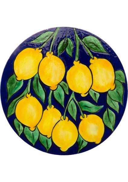 Amalfi Coast Collection El Yapımı Kobalt Seramik Peynir Tabağı 17 cm
