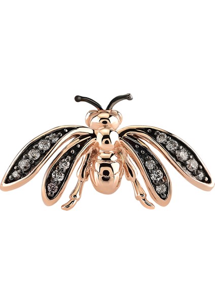 Wasp Pırlantalı Kadın Altın Tekli Küpe