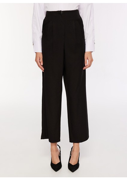 Yüksek Bel Bol Kesim Siyah Kadın Pantolon FC3WL-PNT29 modelleri