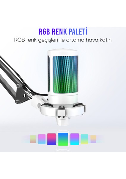Ampligame A6TW Rgb USB Beyaz Mikrofon Seti fiyatları