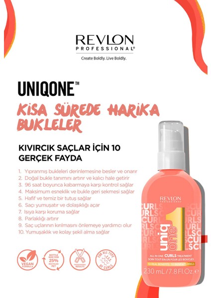 Uniqone Hair Treatment Curls Kıvırcık Dalgalı Saçlar Için Besleyici Sprey Saç Kremi 230 ml fiyatları