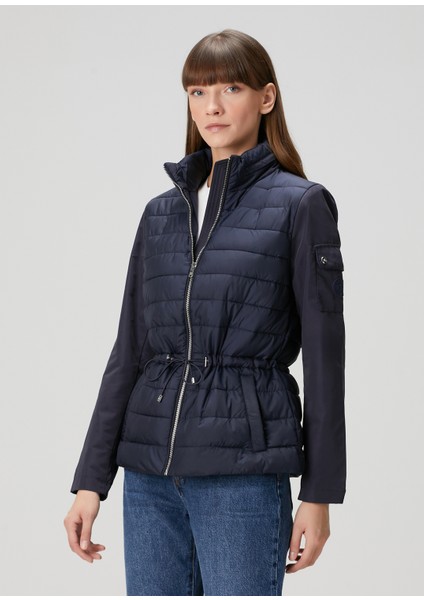 Koyu Lacivert Kapüşonlu Mont modelleri