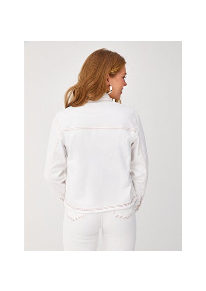 Kontrast Dikiş Detaylı Eteği Püsküllü Jean Ceket 68426 modelleri