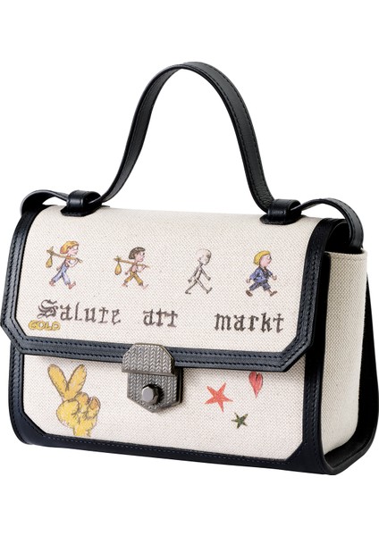 Misela x Tamara At Belgravia Baskılı Kanvas Kadın El Çantası