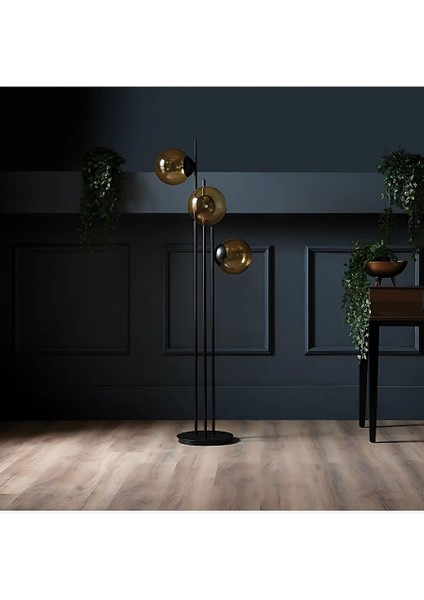 Fera 3 Glop Cam Başlıklı Siyah Lambader fiyatları