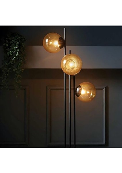 Fera 3 Glop Cam Başlıklı Siyah Lambader modelleri