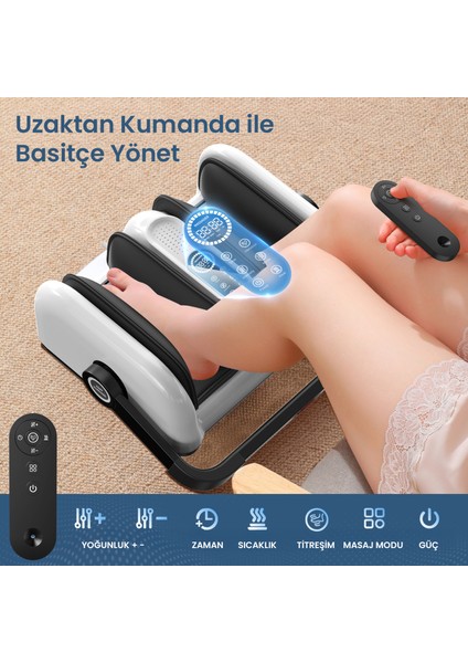 Air Eight Ayak ve Bacak Masaj Cihazı — “8 Airbag ve 8 Fonksiyonlu, Isı Terapili, Hava Basınçlı ve Titreşimli