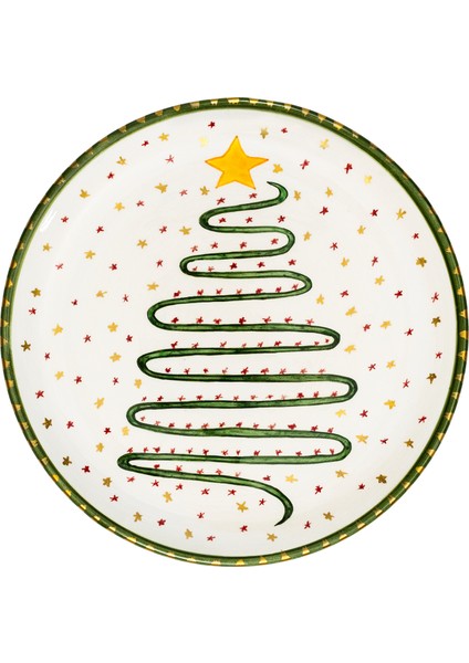 Xmas Tree Handmade Seramik Yemek Tabağı
