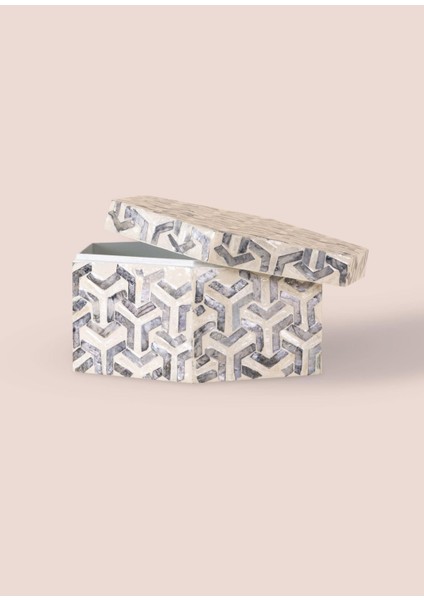 Sedef Seramik Altıgen Dekoratif Kutu 24 x 21 cm fırsatları