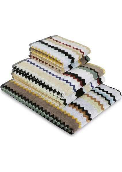 Curt 5li Zikzak Desenli Havlu Seti