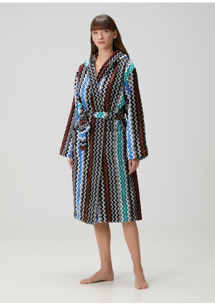 Neoclassic Yeşil Zikzak Desenli Bornoz fiyatları