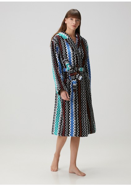 Neoclassic Yeşil Zikzak Desenli Bornoz modelleri