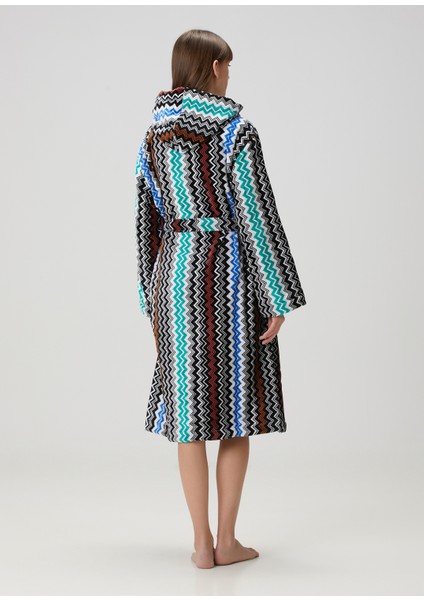 Neoclassic Yeşil Zikzak Desenli Bornoz fırsatları