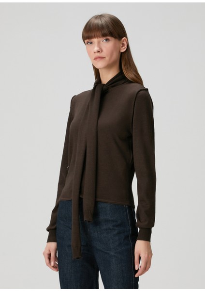 Koyu Kahverengi Yün Triko Hırka