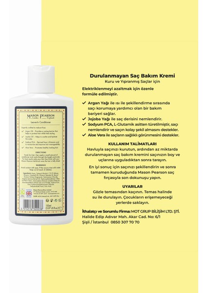Tüm Saç Tipleri Için Nemlendirici & Besleyici Durulanmayan Saç Bakım Kremi 150 ml fiyatları