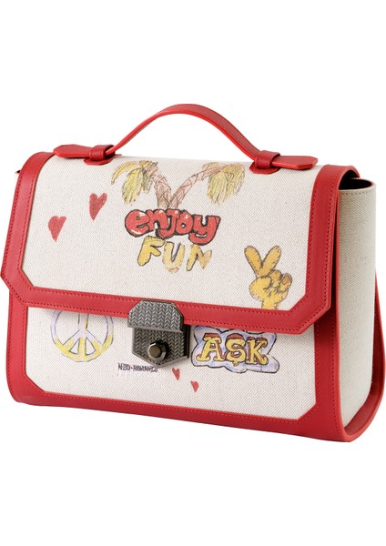 Misela x Carolina At Belgravia Baskılı Kanvas Kadın El Çantası