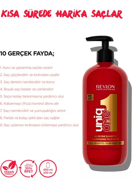 Uniqone Besleyici Onarıcı Şampuan 490 ml modelleri