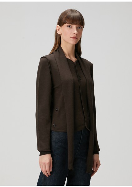 Koyu Kahverengi Yün Triko Hırka modelleri