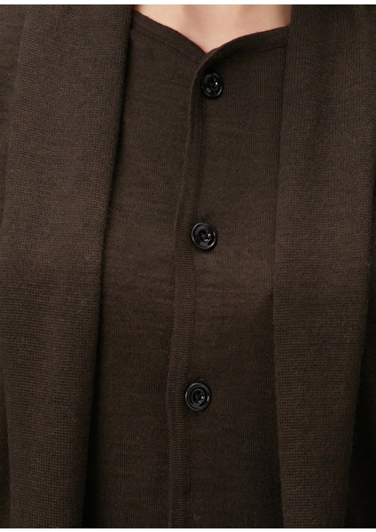 Koyu Kahverengi Yün Triko Hırka indirimleri