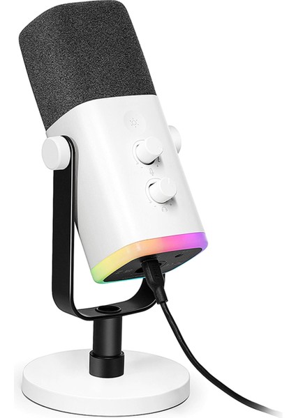 Am8 Usb/xlr Dinamik Rgb Beyaz Stüdyo Mikrofonu