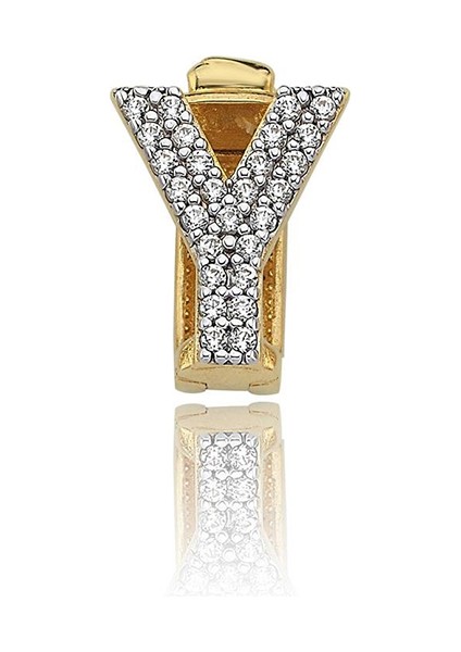 Y Harfi 14 Ayar Altın Kadın Kolye ve Bileklik Charm