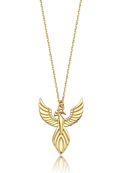 Minimal Anka Kuşu 14 Ayar Altın Kolye