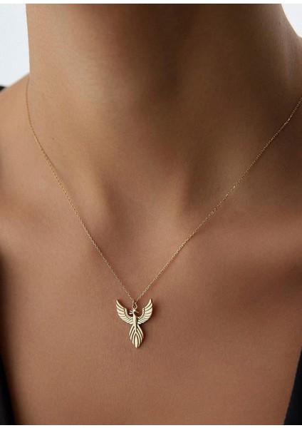 Minimal Anka Kuşu 14 Ayar Altın Kolye fiyatları