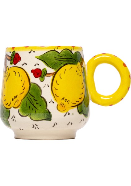 Sicilian Lemon Collection Handmade Seramik Kahve Fincanı