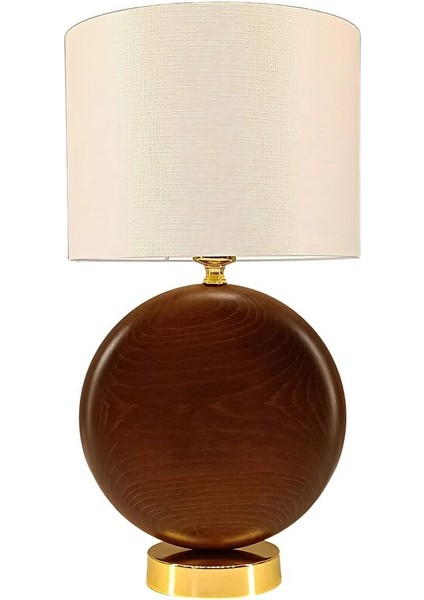 Adel Koyu Kahve Ahşap Abajur