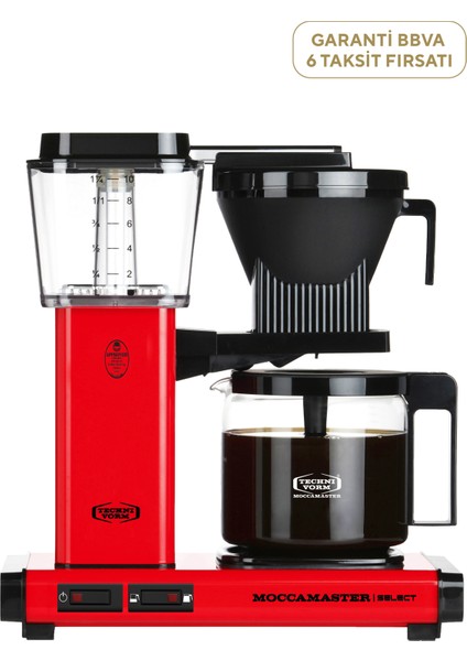 Kbg 741 Cam Potlu Kırmızı Filtre Kahve Makinesi